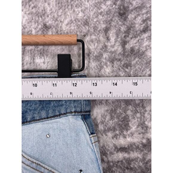 BA&SH Lady Jeans 0 Womens Slim Crop Leg High Rise Rhinestone Two Tone Denim - Picture 3 of 8